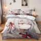 thumbnail image 1 of 3pcs Japanese Anime Style Bedding Set with Silvery Hair and Blue Eyes Design Soft and Comfortable Suitable for All Seasons, 1 of 5