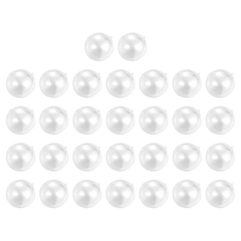 Magideal - 30 Piezas Bolas Transparentes Bolas De Decoración Navideña Decoración Navideña Artes Redondas Diy Adornos Rellenables Transparentes Para El Hogar Boda 2 Cm