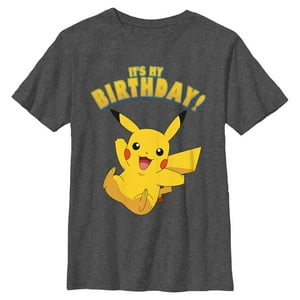Pokémon - Camiseta De Fiesta De Cumpleaños De Pikka Para Niños Carbón