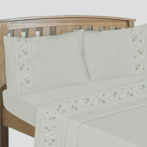 Chantilly - Sabanas Bordadas 144H Calm Queen Gris Plata