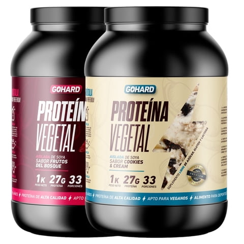 Gohard - Pack Proteinas Vegetales 2Kg Total Cookies And Cream - Frutos Del Bosque