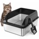 thumbnail image 1 of FURTIME Stainless Steel Litter Box with Lid, High Sided Metal, 1 of 3