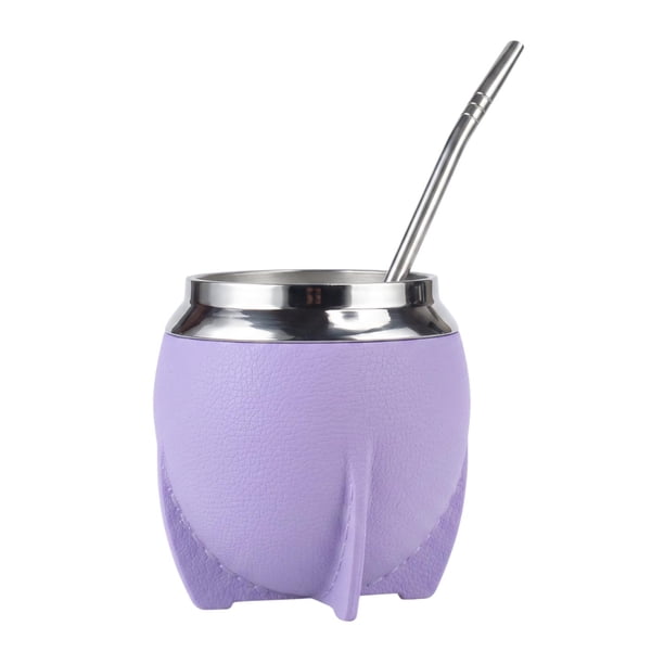 Mate Torpedo Termico Acero Inoxidable 280 Ml Con Bombilla purpura