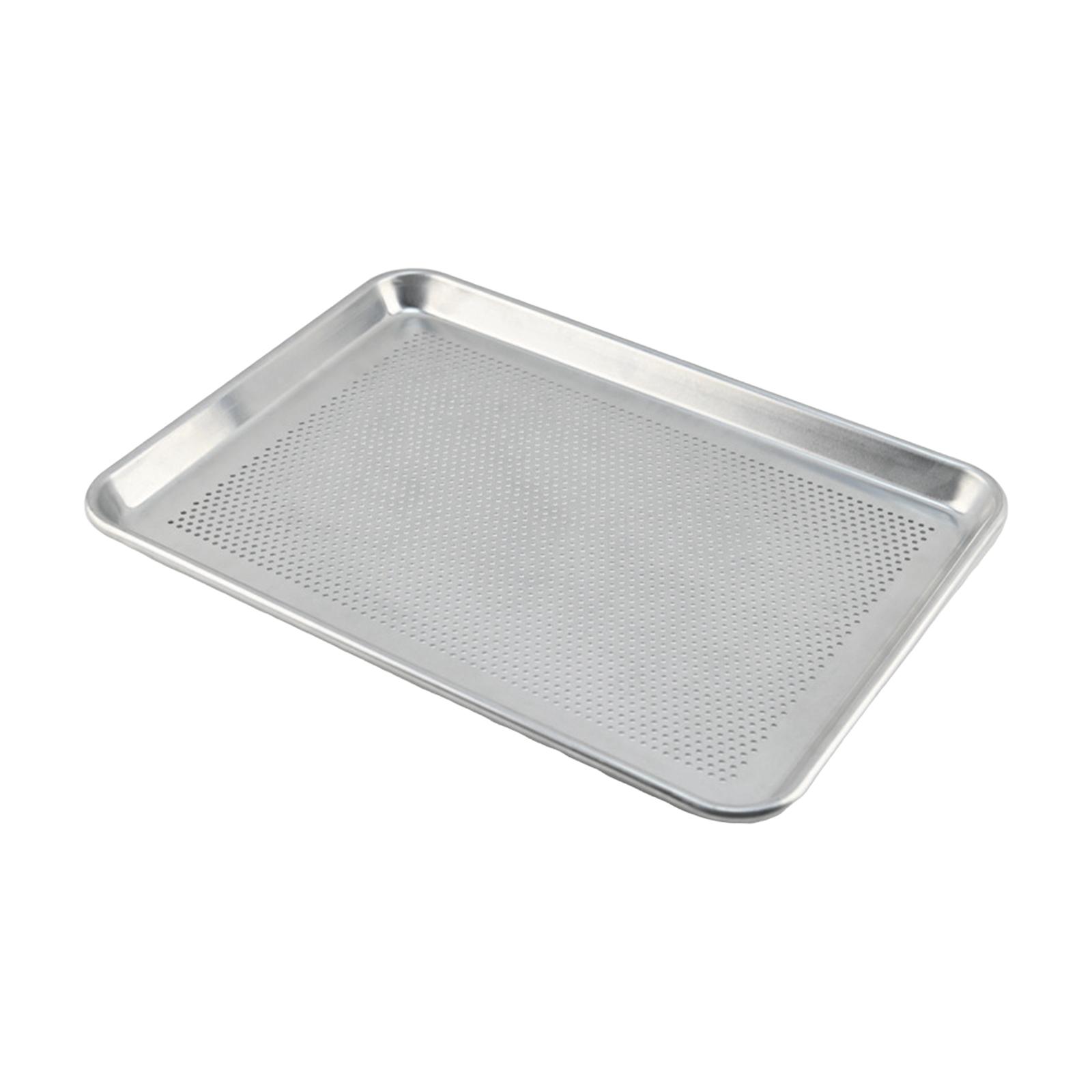 Magideal - Bandeja Perforada De Aluminio Para Hornear, Bandeja Reutilizable Fácil De Limpiar Para Pizza, Bandeja Para Galletas Para El Hogar, Cocina, Pastelería, 46X33Cm