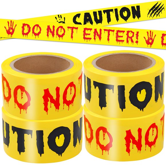 Cinta de Advertencia RUIZHUO 5 cm x 100 m Pack de 4 para Decoración de Halloween