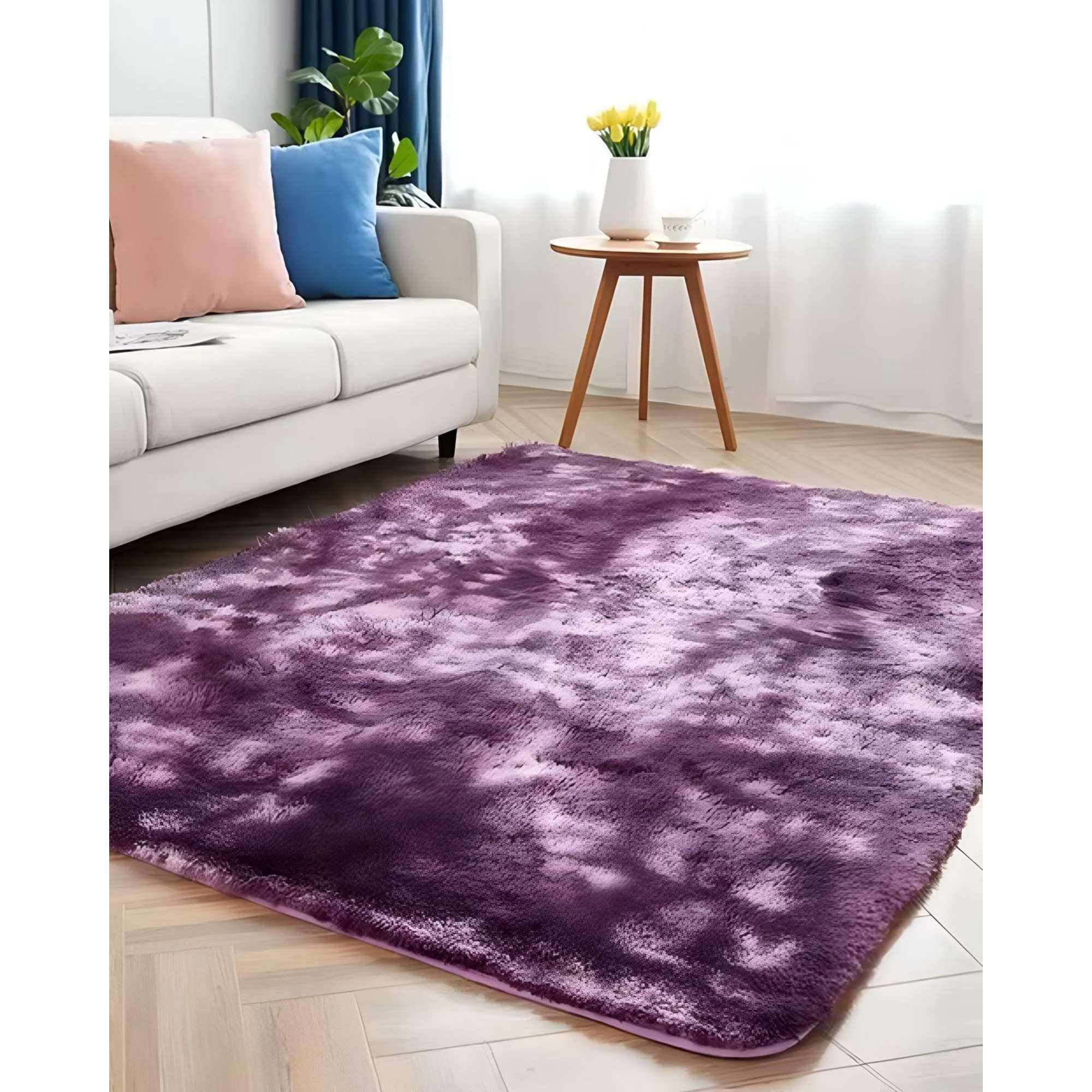 Teng Fei - Alfombra Living Dormitorio Suave 180 X 200 Cm Violeta