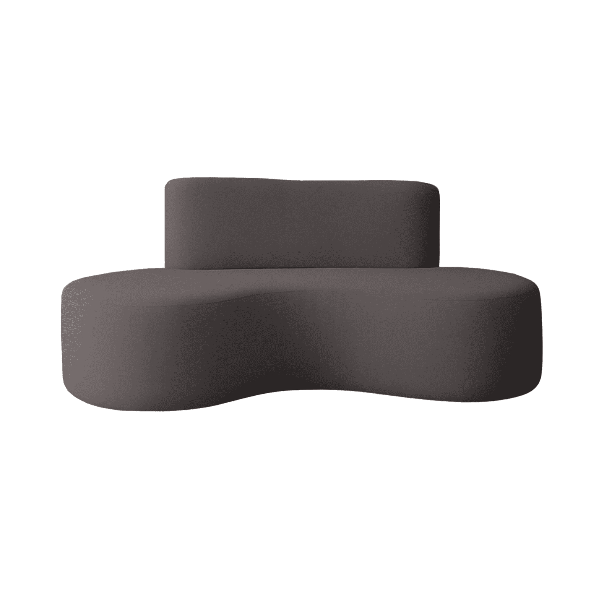 Mueblart - Sofá Curvo Moderno 3 Cuerpos Felpa Gris