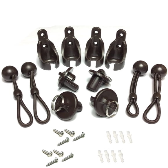 Juego de piezas de repuesto para cortinas CACELY, kit de tapas elásticas, 2 unidades, color marrón