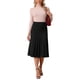 thumbnail image 2 of INSPIRE CHIC Faldas Plisadas para Mujer Cintura Alta Elástica A-Line Suéter de Punto Midi Outfits de Otoño Invierno L Negro, 2 of 6