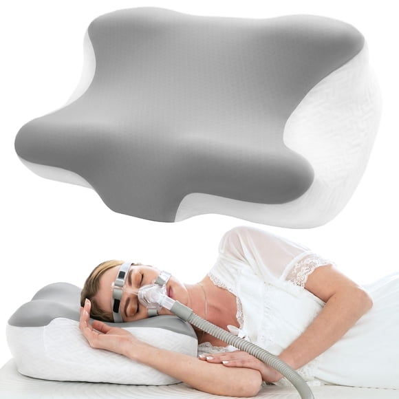 Almohada CPAP Elviros de 60 cm con espuma viscoelástica y recorte