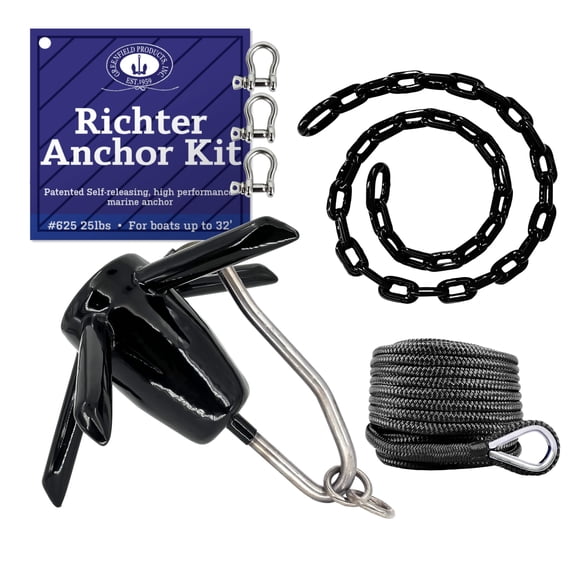 Kit de Ancla para Bote GREENFIELD Richter 8 kg Cuerda y Cadena de 30 m
