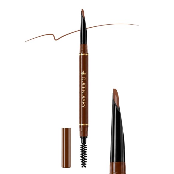 Lápiz para cejas QueenDiary 04#Chocolate con cepillo tipo spoolie