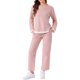thumbnail image 2 of INSPIRE CHIC Pijamas de Algodón Waffle para Mujeres de Manga Larga con Pantalones Conjunto de Salón de 2 Piezas con Bolsillos M Rosa, 2 of 6