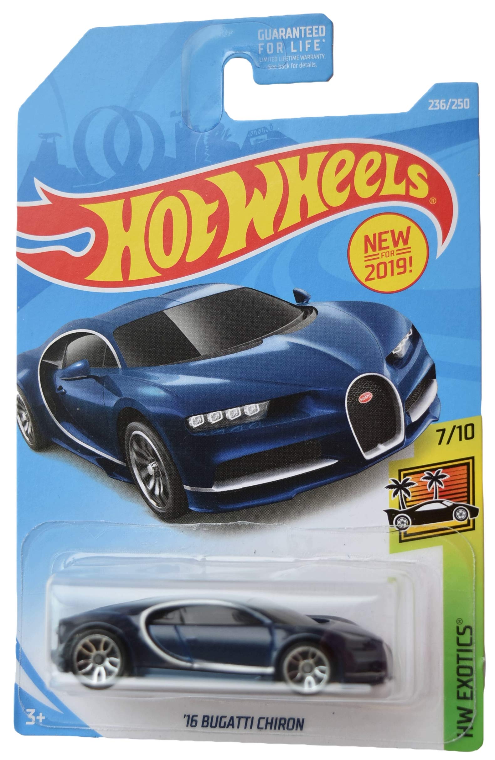 Coche Fundido A Presión Hot Wheels Exotics Bugatti Chiron 2016 Blue 1:64