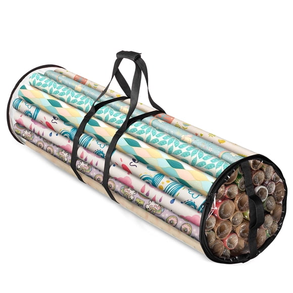 Organizador de almacenamiento para papel de regalo ZOBER, redondo, 101,6 cm, PVC transparente