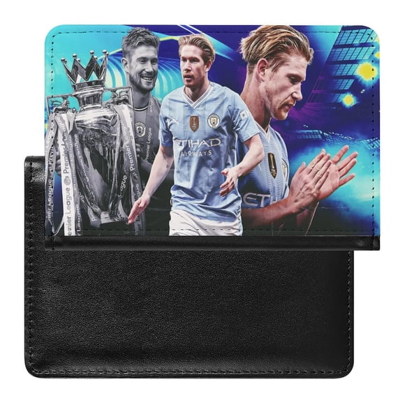 Porta Pasaporte y Cartera de Viaje Desmarcar Kevin De Bruyne 10cm x 15cm Negro