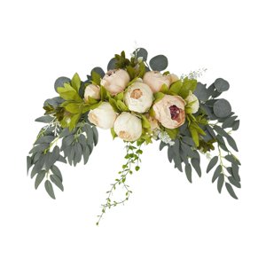 Magideal - Arco De La Boda Flores Peonía Artificial Arco De Flores Decoración Bienvenida Arreglos De Sillas De Boda Fiesta Recepción Floral Telón De Rosa Champán