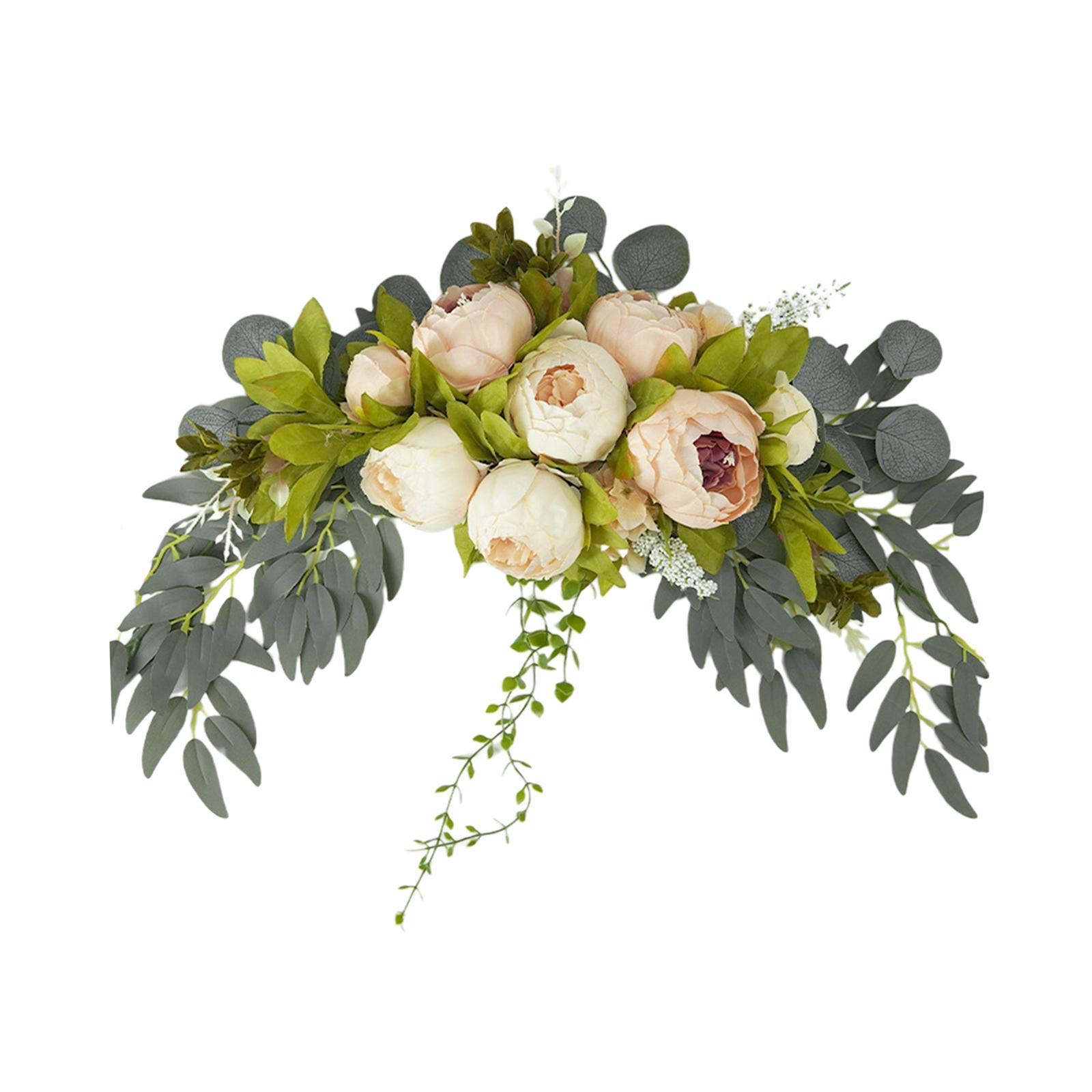 Magideal - Arco De La Boda Flores Peonía Artificial Arco De Flores Decoración Bienvenida Arreglos De Sillas De Boda Fiesta Recepción Floral Telón De Rosa Champán