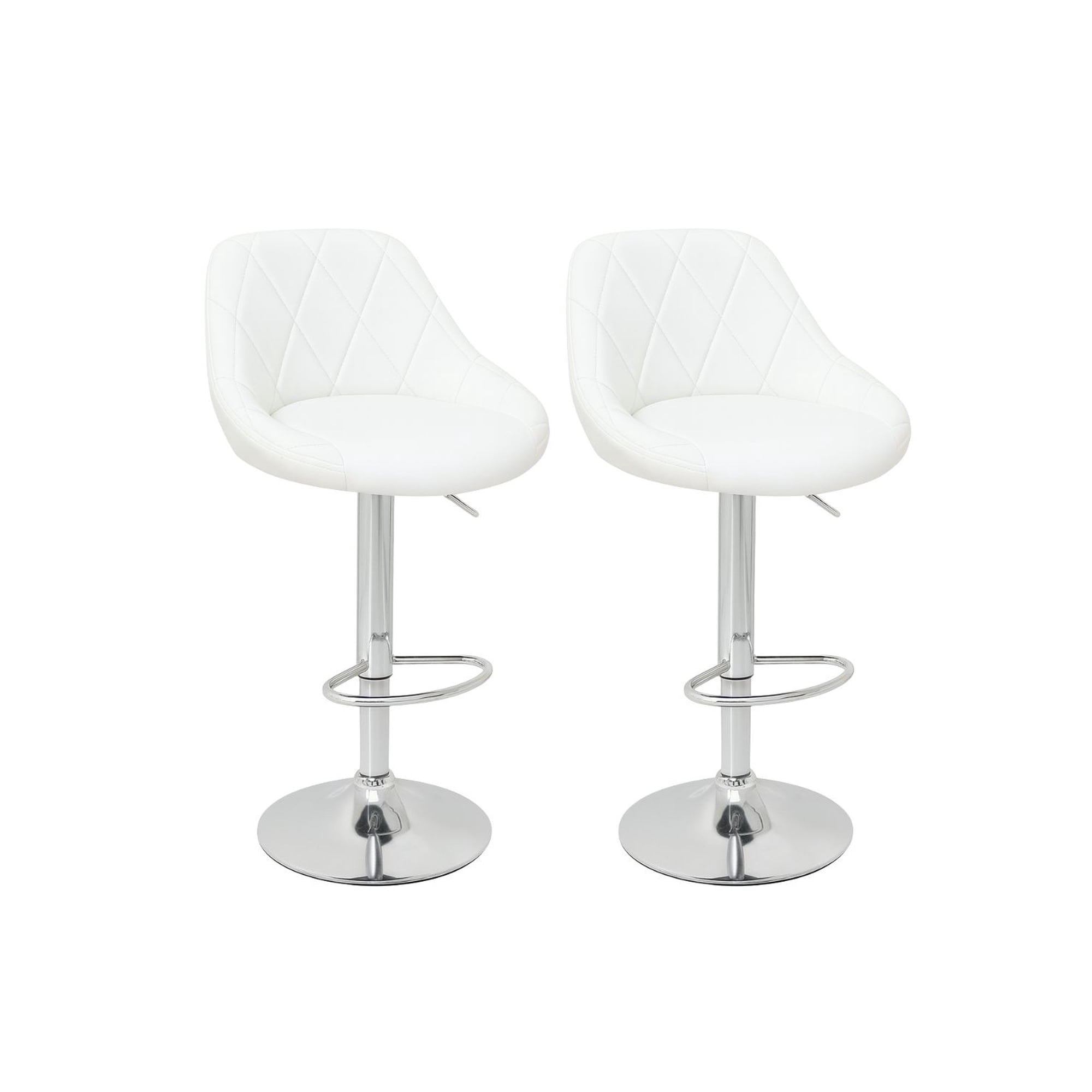 Habita2 Chile - Pack 2 Sillas De Bar Tapizado En Ecocuero Dani Blanco