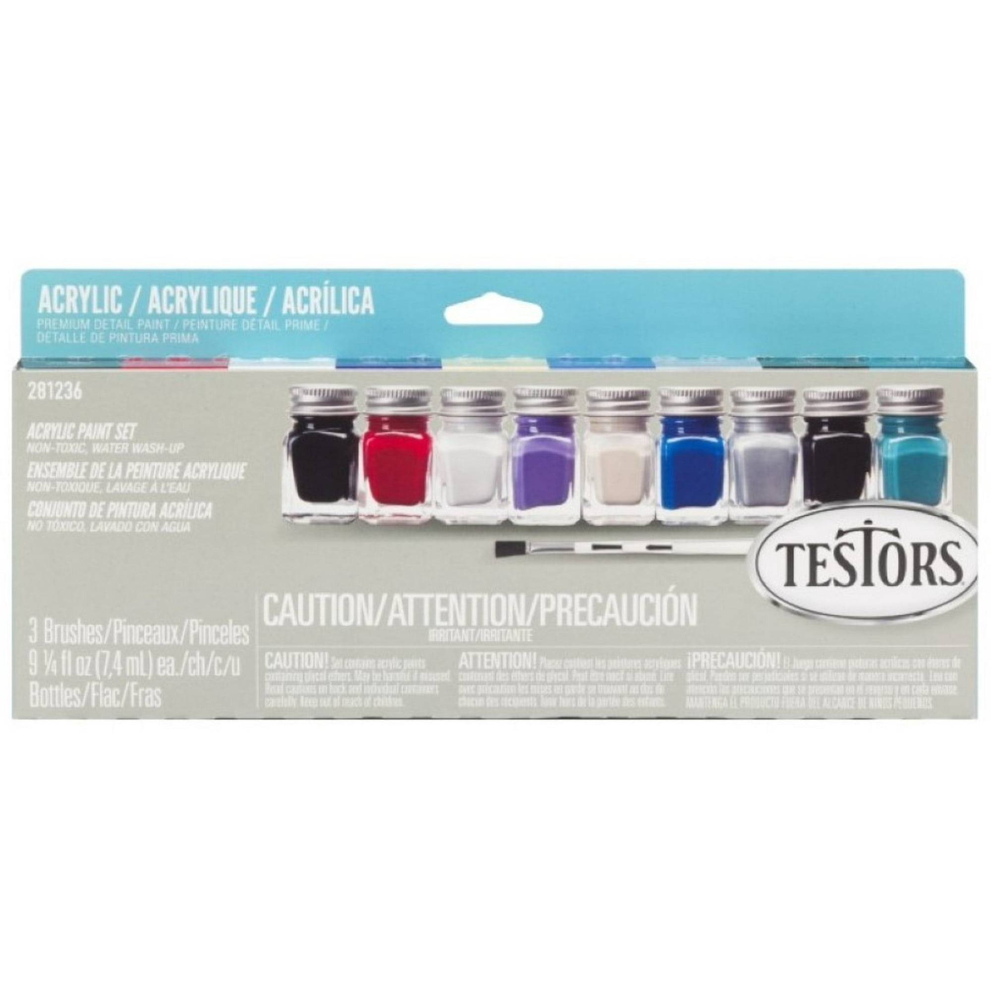 Testors - Set De 9 Pinturas Acrílicas Colores Oscuros