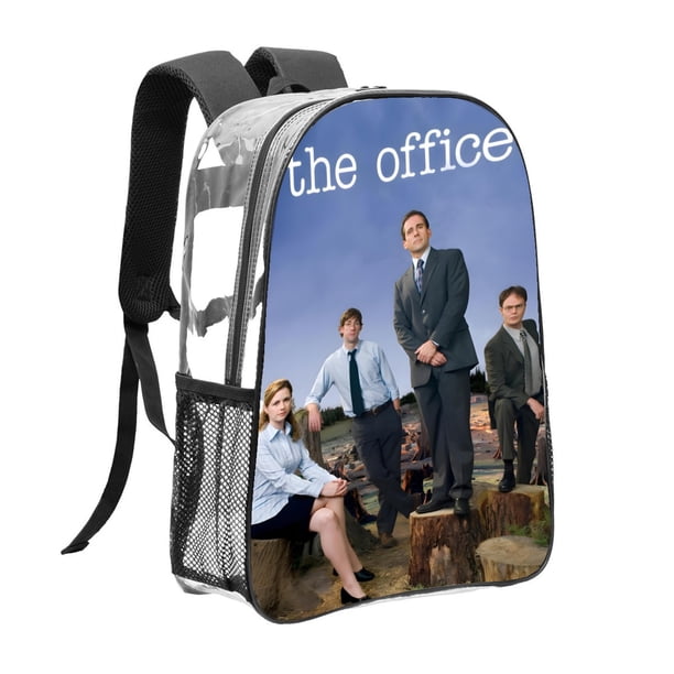 The OfficeMochila transparente temática, resistente y duradera, bolsa see-through para trabajo, deporte, universidad y viaje, 31 × 43 cm