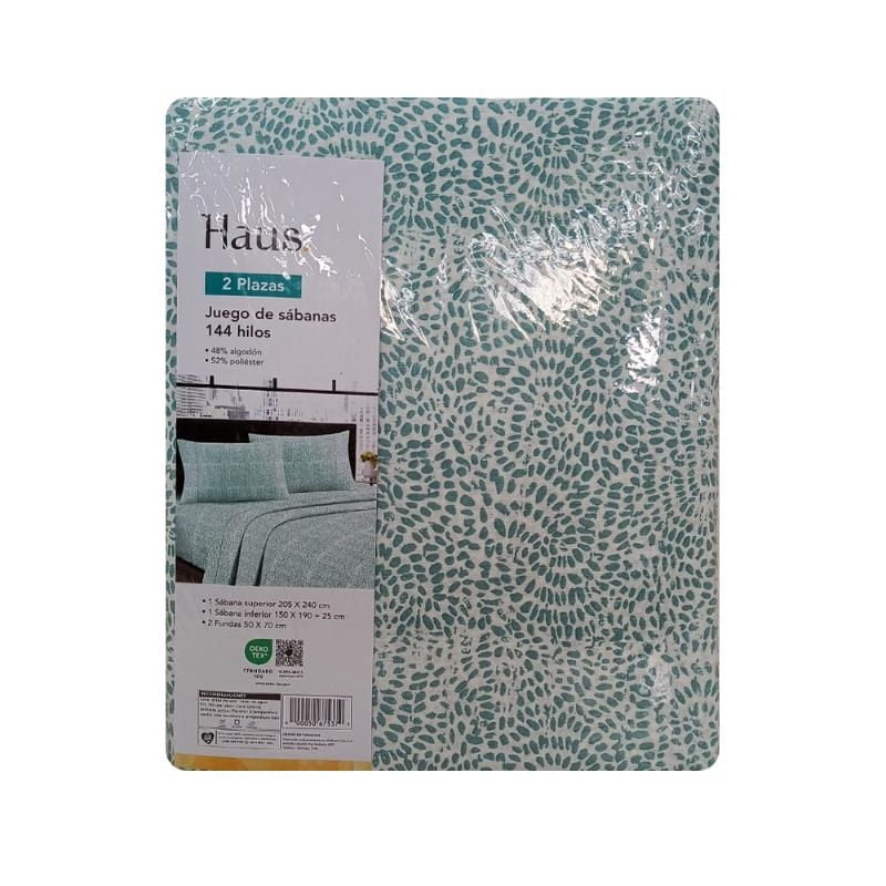Haus - Juego De Sábanas Puntos 2 Plaza 144 Hilos 48% Algodón