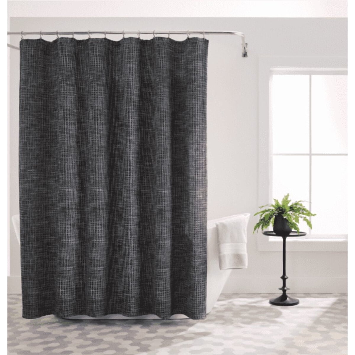 Cortina De Baño Better Homes Gardens Waffle 72x72 Gris Algodón