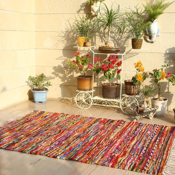Tapete RAJRANG Colorido Suave Chindi Reversible 90x150 cm