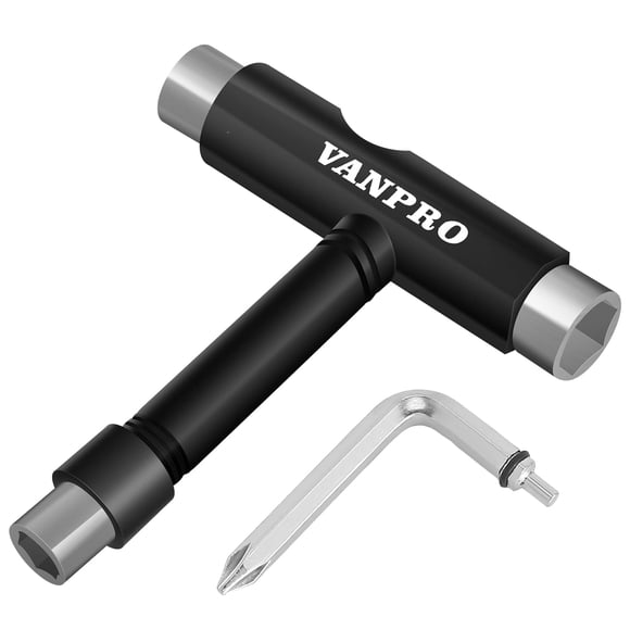 Herramienta para monopatín Vanpro, todo en uno, en forma de T, color negro nieve