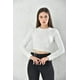 thumbnail image 1 of Polera Mujer Crop con Escote Detras Manga Larga Blanco Talla L, 1 of 3
