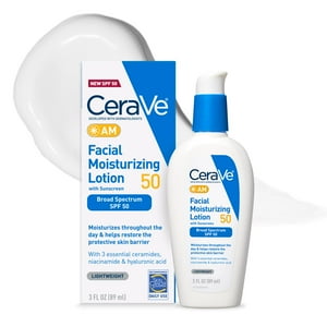 Loción Hidratante Facial Cerave Am Spf 50, 90 Ml, No Grasa