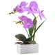 thumbnail image 1 of Orquídea artificial FuleHouzz 38 cm morada con jarrón de cerámica, 1 of 7