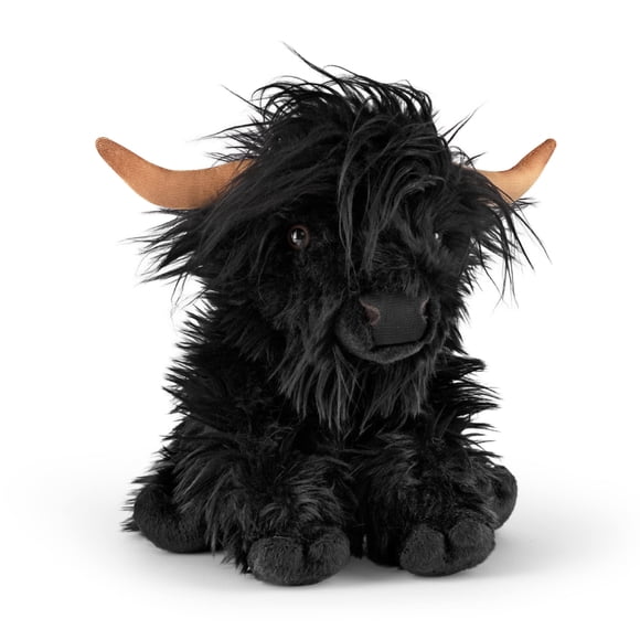 Animal de peluche Living Nature Highland Cow, negro con sonido, 23 cm