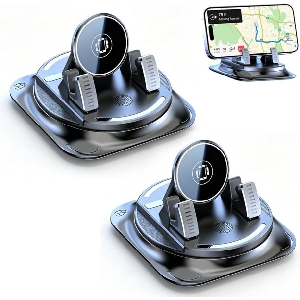 Soporte móvil salpicadero coche rotación 360° plegable silicona antideslizante