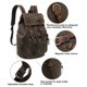 thumbnail image 3 of Mochila HuaChen de lona vintage con detalles en piel M32 Army, 3 of 6