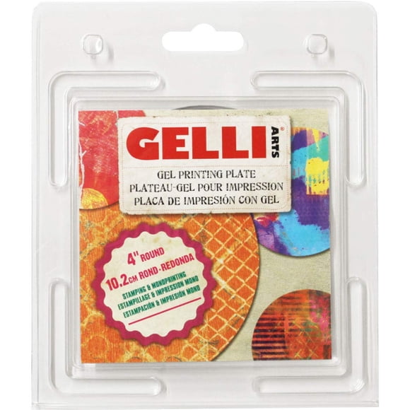 Placa de gel para impresión Gelli Arts redonda de 4" para monotipo, fácil de usar
