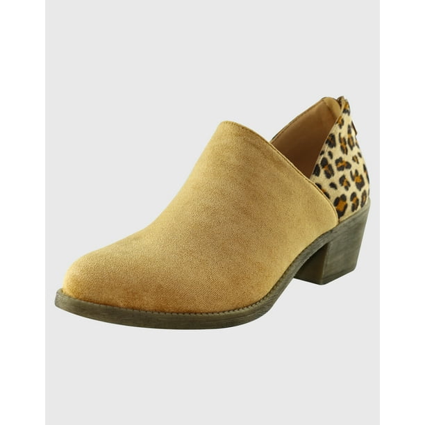 Botin bajo animal print Camel Danicolle