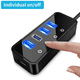 thumbnail image 5 of Concentrador USB 3.0 de 4 puertos con 4 puertos de datos USB 3.0 y 1 puerto de carga inteligente USB, divisor USB con interruptores de encendido y apagado individuales y adaptador de corriente de 5, 5 of 8