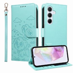 Funda Billetera Foxdock Compatible Con Samsung Galaxy A35 5G, Diseño Perrito Tierno, Ranuras Para Tarjetas Y Soporte Plegable
