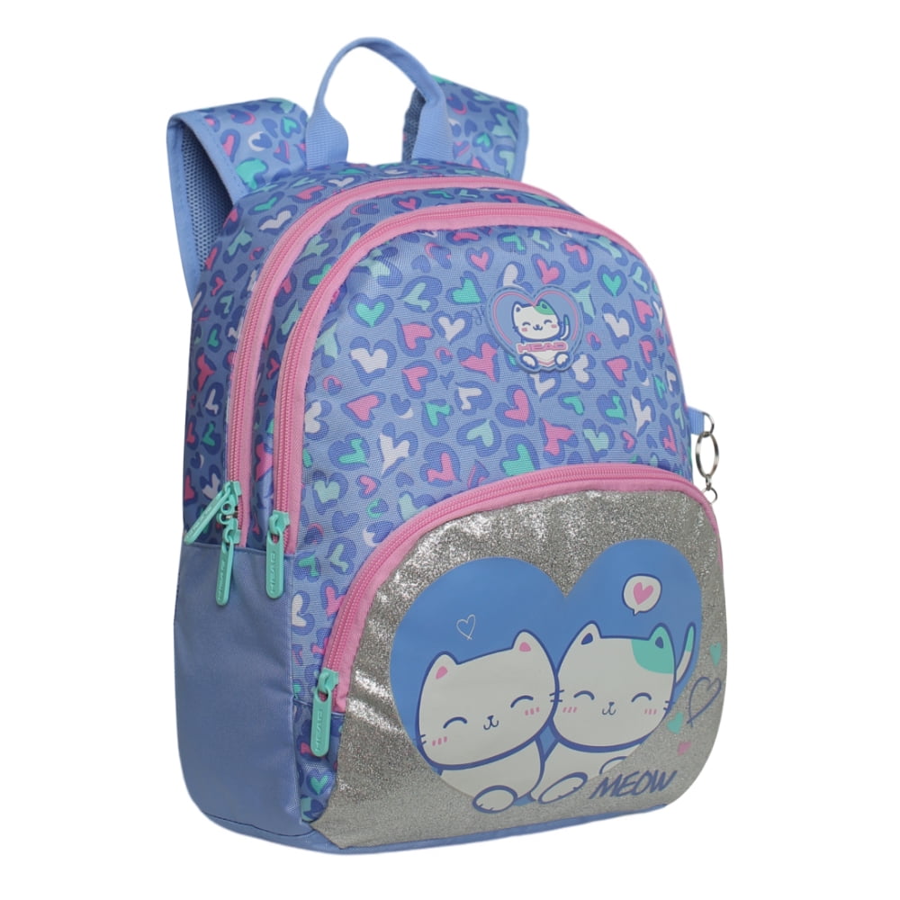Mochila Infantil Niña Gum Gato Corazon Lila Head