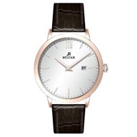 Westar - Reloj Profile Correa De Cuero Esfera Plateada Cuarzo 50214Ppn627 Para Hombre