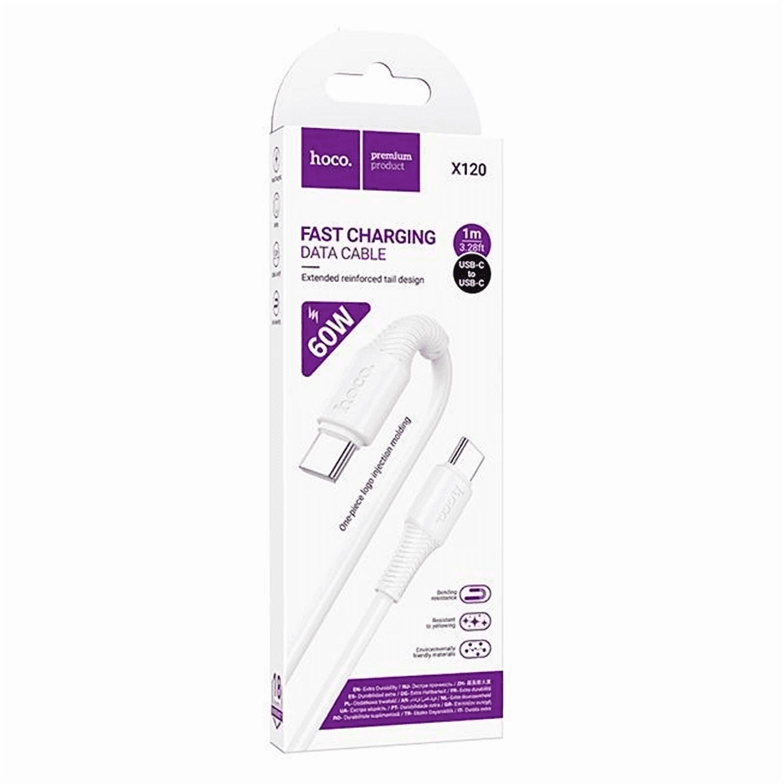 Cable Hoco X120 Usb-c A Usb-c 60w (blanco)
