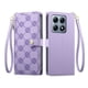 thumbnail image 1 of Funda Billetera con Cierre para [Xiaomi 14T Pro] con Tarjetero, Soporte y Correa de ManoMorado, 1 of 5