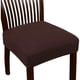 thumbnail image 1 of Xiao Hua Funda de Asiento para Silla de Comedor Marrón Oscuro -2 Piezas, Respaldo Abierto Elástico en 4 Direcciones, Bolsillo Deslizante Transpirable, Adecuada para Protección de Cocina y Comedor, 1 of 5
