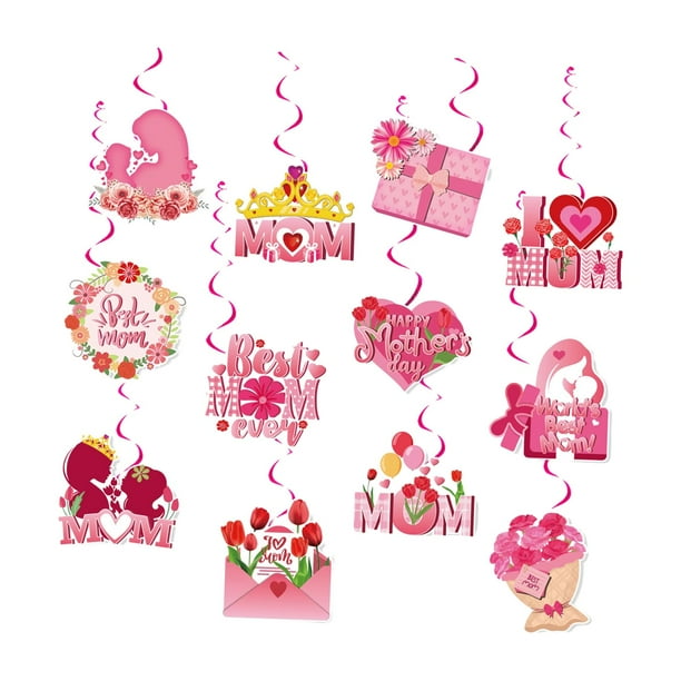 12 Uds. Decoración Colgante En Forma De Remolino Para El Día De La Madre, Regalo Para Celebración