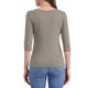 thumbnail image 3 of INSPIRE CHIC Camisetas de Mujer Mangas al Codo Cuello Barco Ajuste Ceñido Casual Camisetas Marrón Claro L, 3 of 6