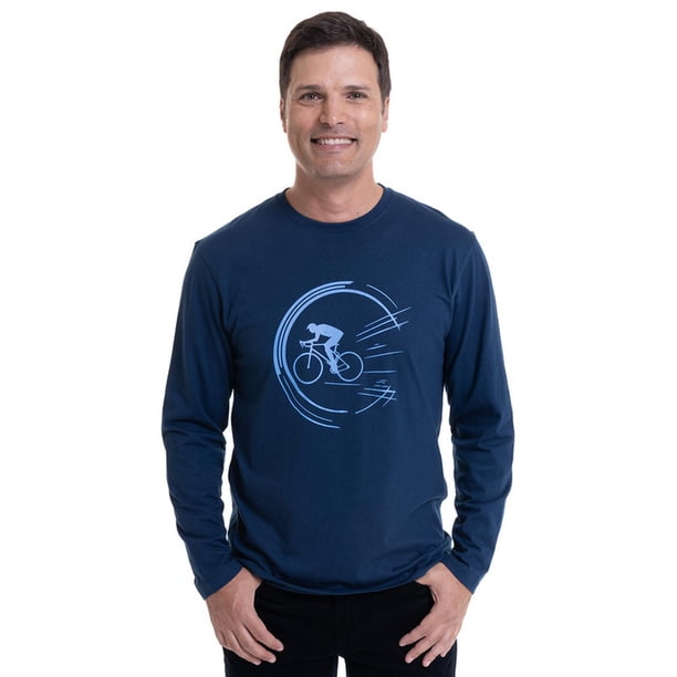Polera Jersey Estampada Azul Marino azul marino M