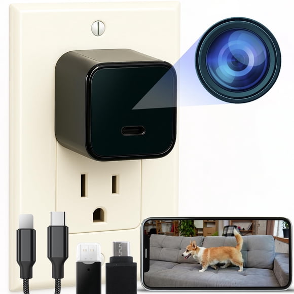Cámara interior ALPHA TECH de gran angular 160° con alimentación por cable y almacenamiento en SD