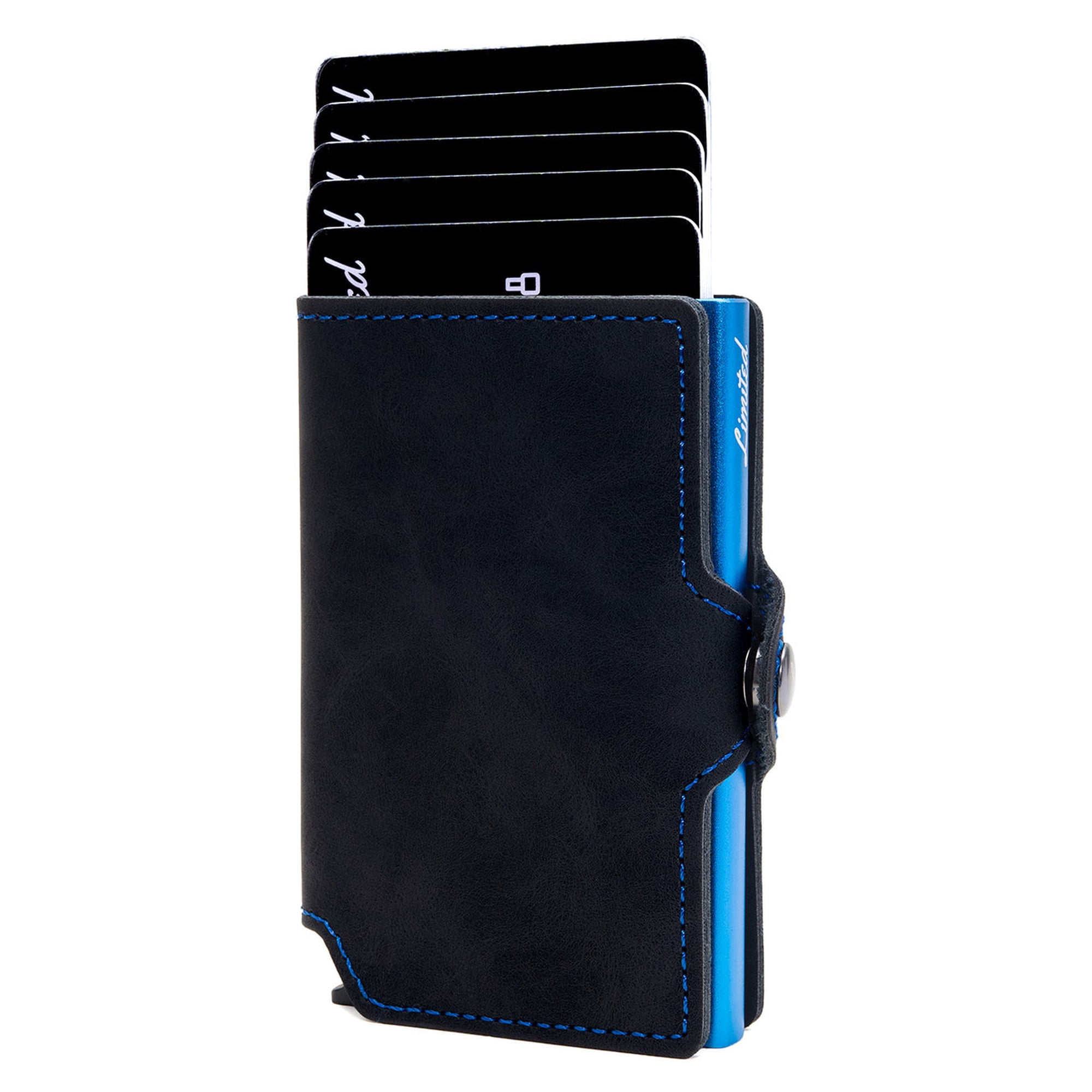 Limited - Billetera - Slim Black - Azul, Con Monedero