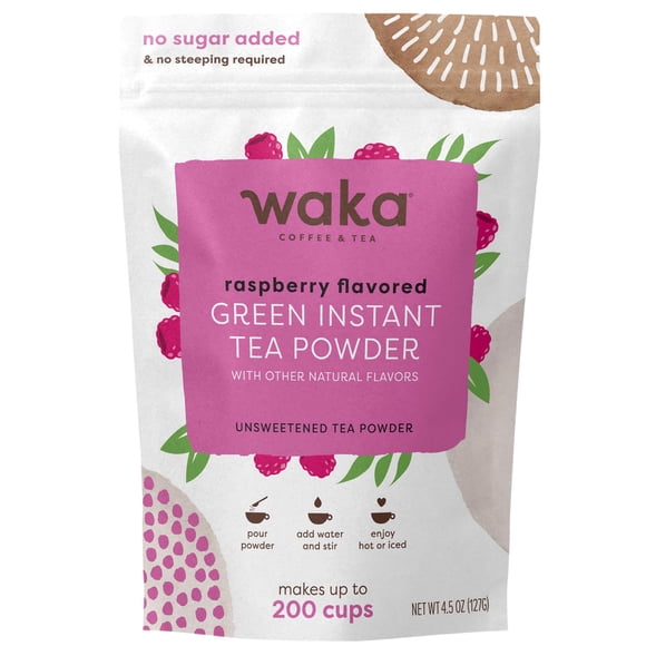 Waka Coffee Té Verde Instantáneo de Frambuesa 127 g Sin Azúcar